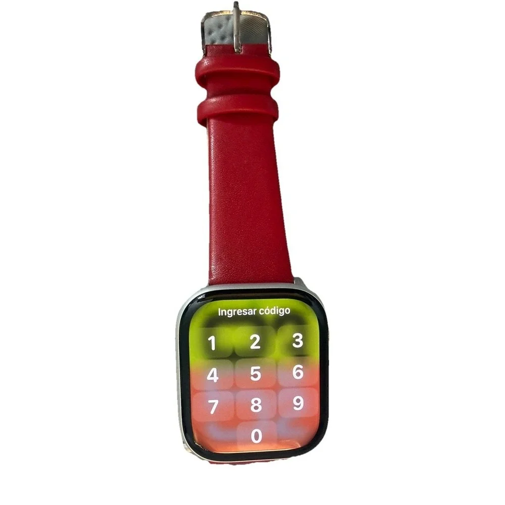 Unisex's Genuine Leather Smartwatch Watch Band Red Size 38-40 MM New